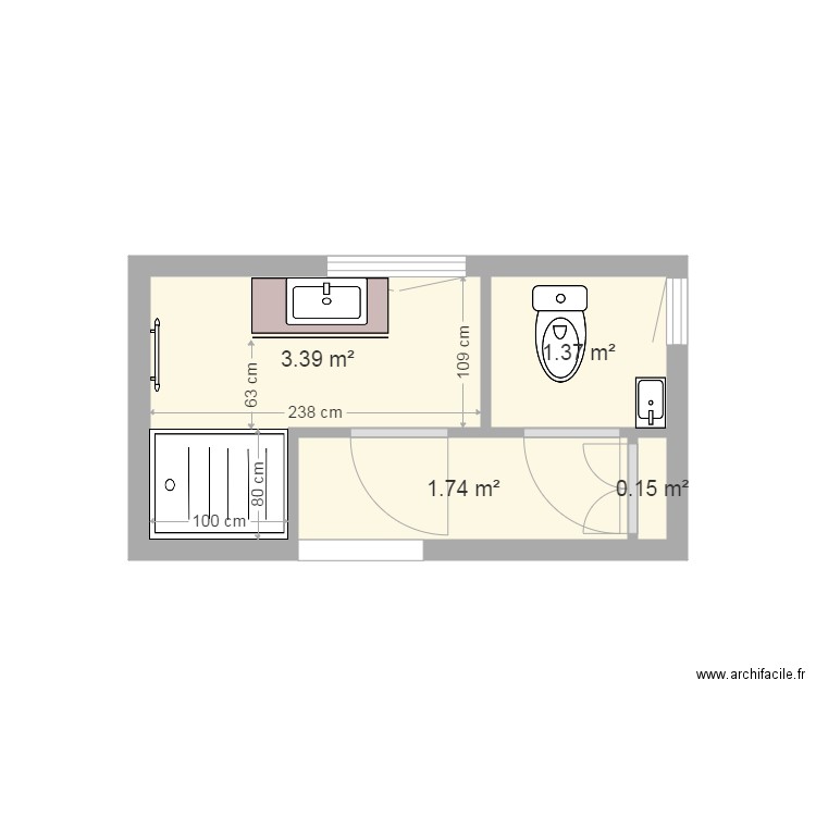 salle de bain proposition 3. Plan de 0 pièce et 0 m2