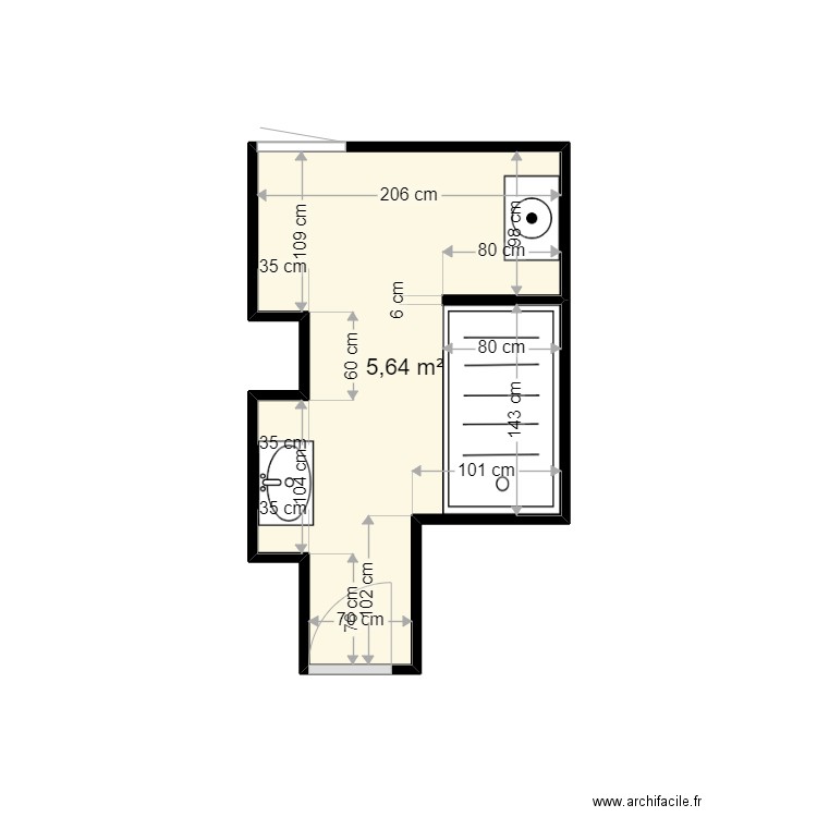 LENOIR CHRISTINE . Plan de 1 pièce et 6 m2