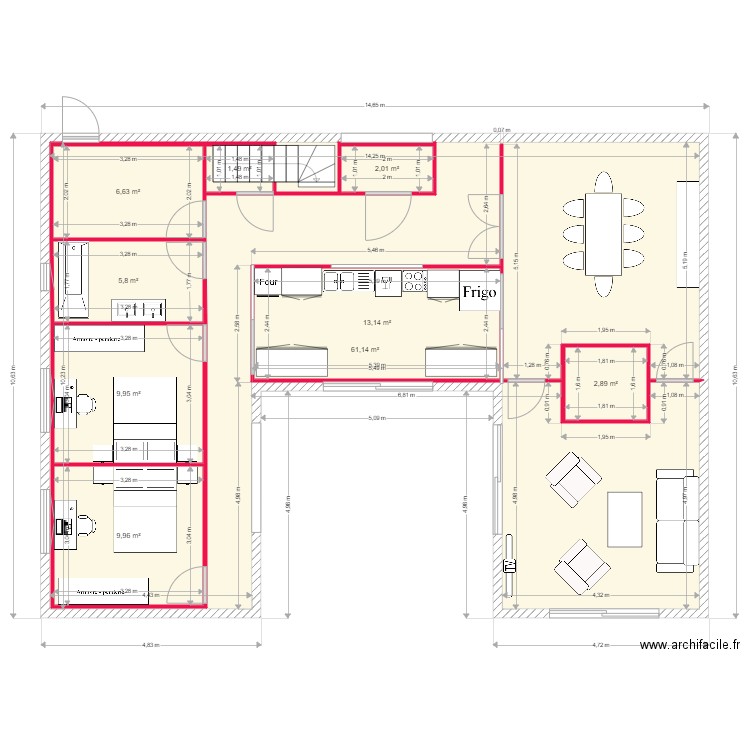 CONSTANT / DUCROUX 2. Plan de 9 pièces et 152 m2