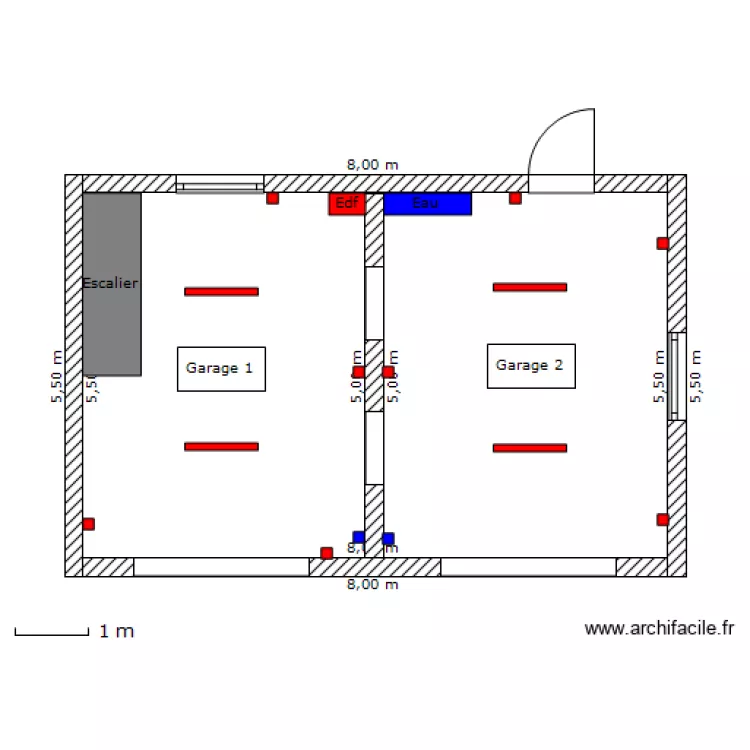 garage double. Plan de 
