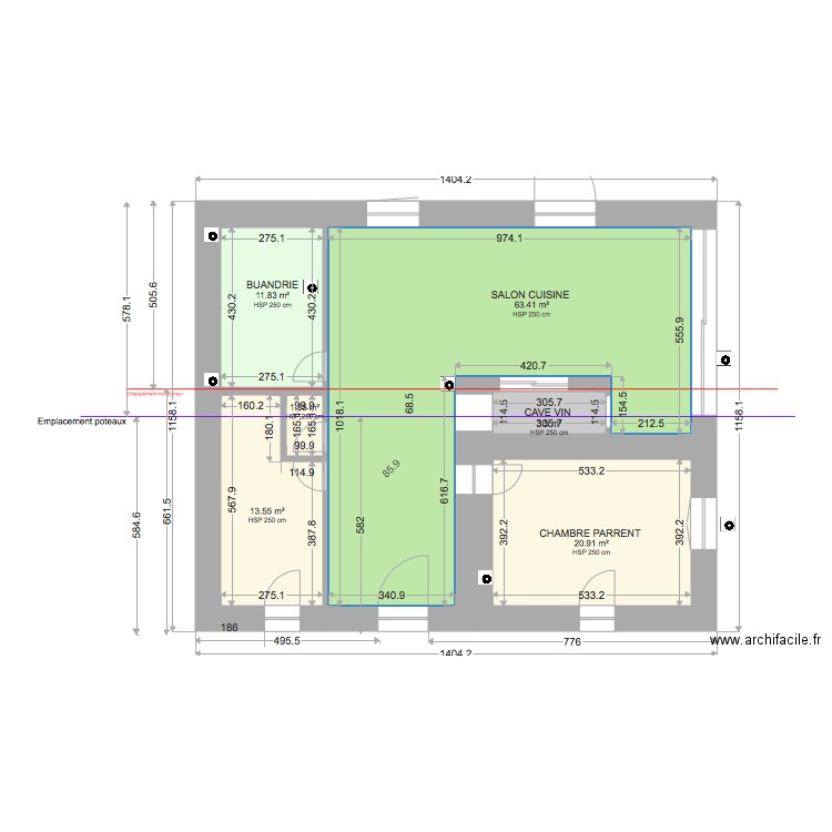 RELEVE RDC . Plan de 0 pièce et 0 m2