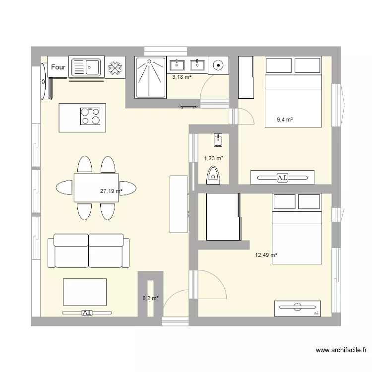 Appartement Lavandou1. Plan de 