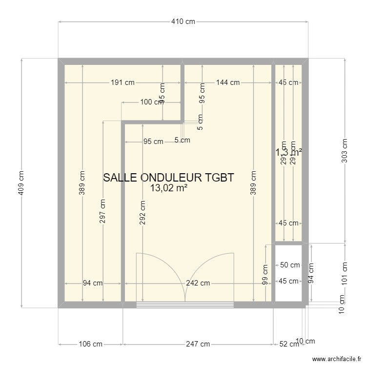 SALLE ONDULEUR TGBT. Plan de 0 pièce et 0 m2