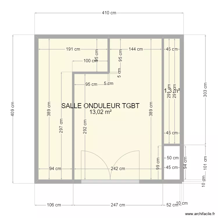 SALLE ONDULEUR TGBT. Plan de SALLE ONDULEUR TGBT. Plan de