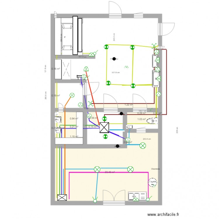 Nelle salle de bain electricité. Plan de 0 pièce et 0 m2