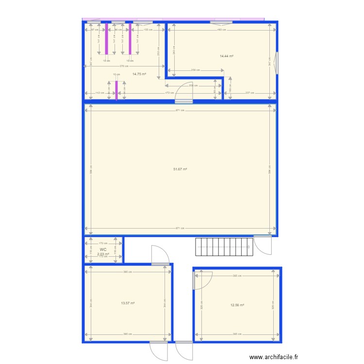 DARRIET. Plan de 11 pièces et 181 m2