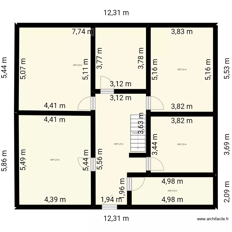 HUBNER 2eme. Plan de 6  et 118 m²