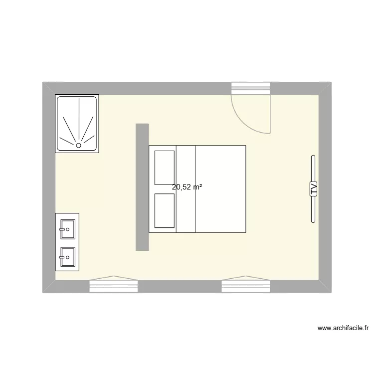 chambre. Plan de 3 et 24 m² chambre. Plan de 3 et 24 m²