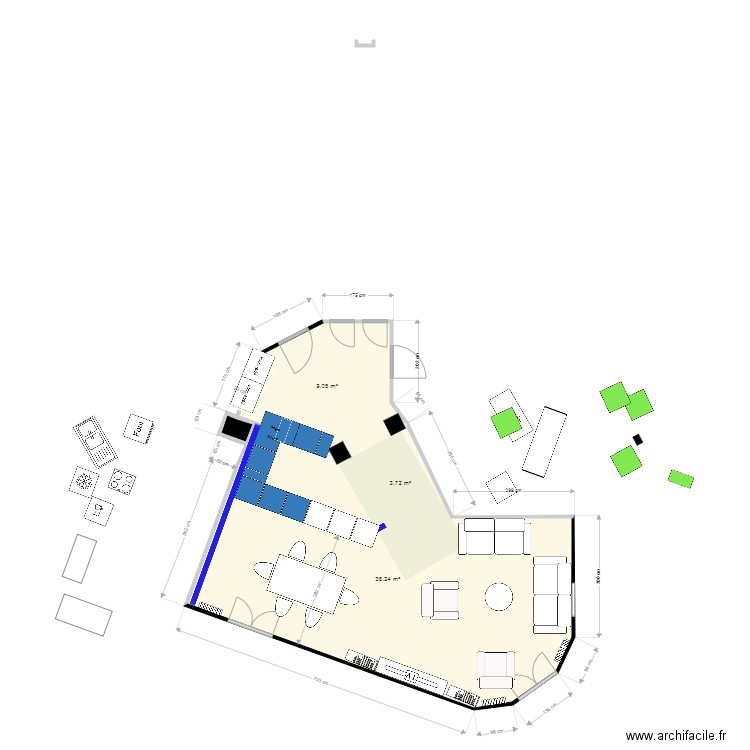 cuisine entree couloir 2212. Plan de 0 pièce et 0 m2