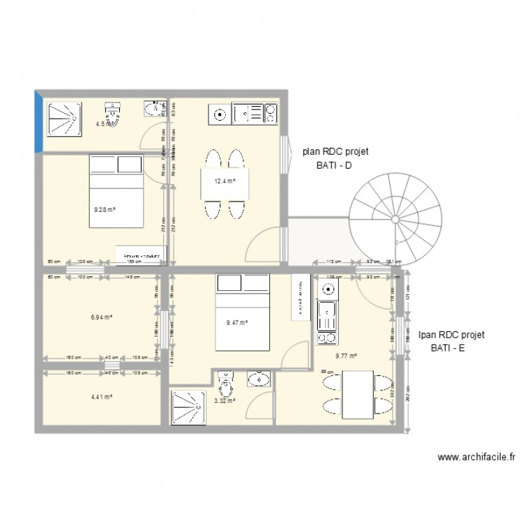 bat D et  E 2. Plan de 0 pièce et 0 m2