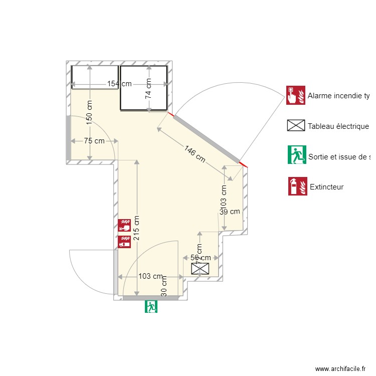 HALL D ACCUEIL. Plan de 1 pièce et 6 m2