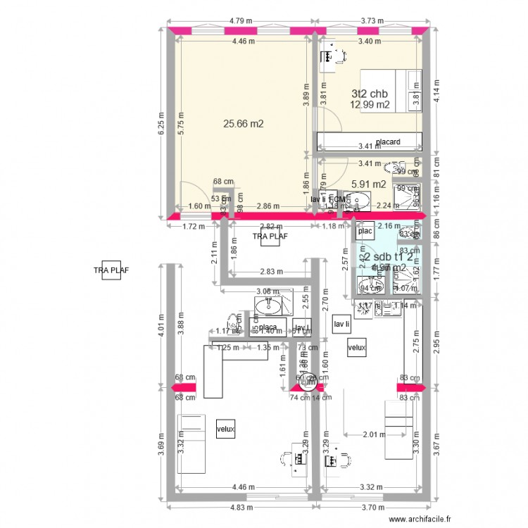 BONNAC PLAN 1 T2 et 2 studios der 10 B . Plan de 0 pièce et 0 m2