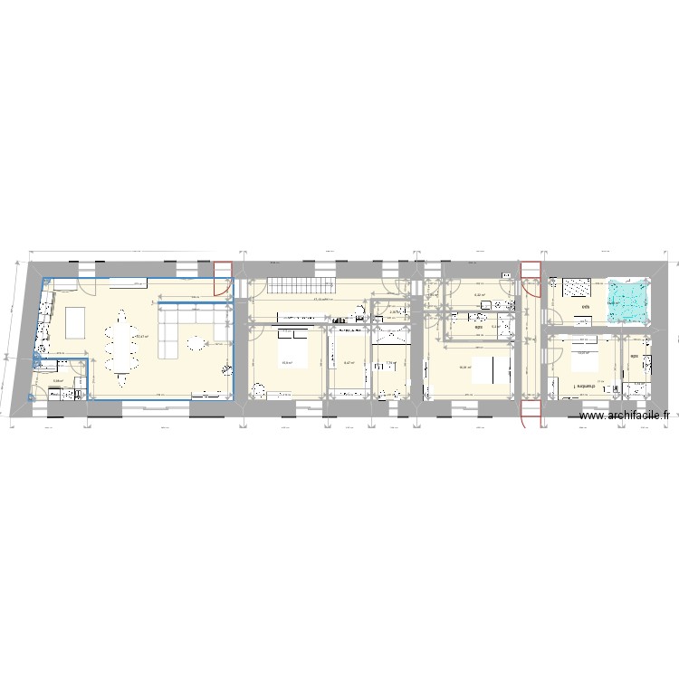 maison complète 4. Plan de 34 pièces et 374 m2
