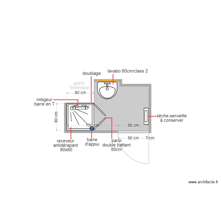 MOULAY 5462. Plan de 1 pièce et 3 m2