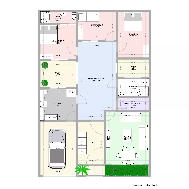 MAISON SENEGAL. Plan de 