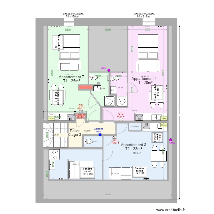 Pasteur Etage 3 j. Plan de 0 pièce et 0 m2