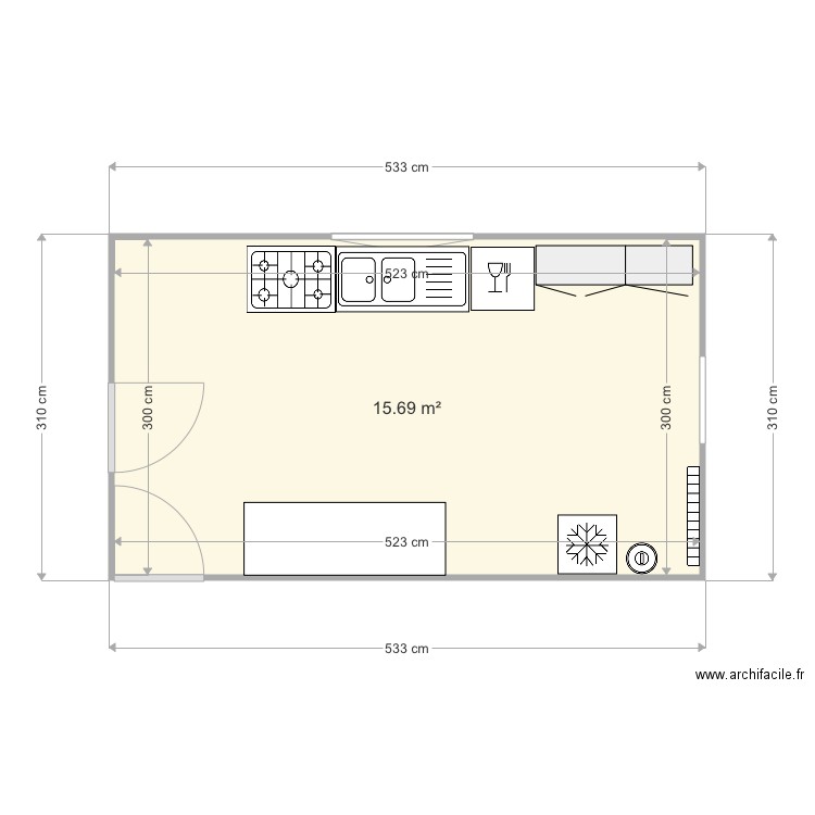 Cuisine. Plan de 0 pièce et 0 m2