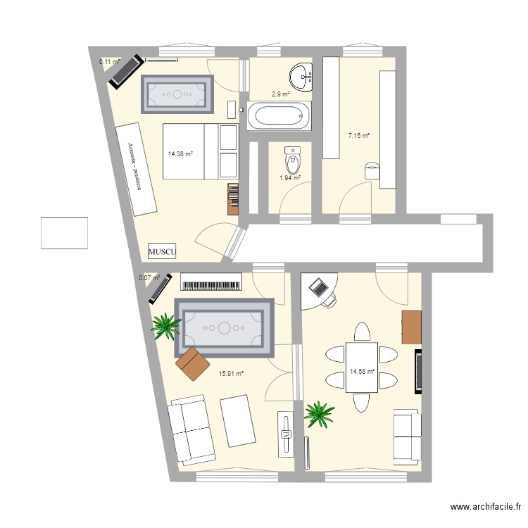 Plan appartement version Jo. Plan de 0 pièce et 0 m2