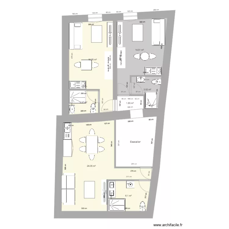 Id&eacute;e amenagement etage. Plan de 