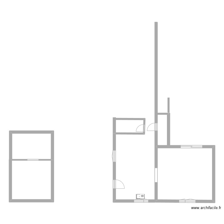 RDC. Plan de 1 pièce et 9 m2