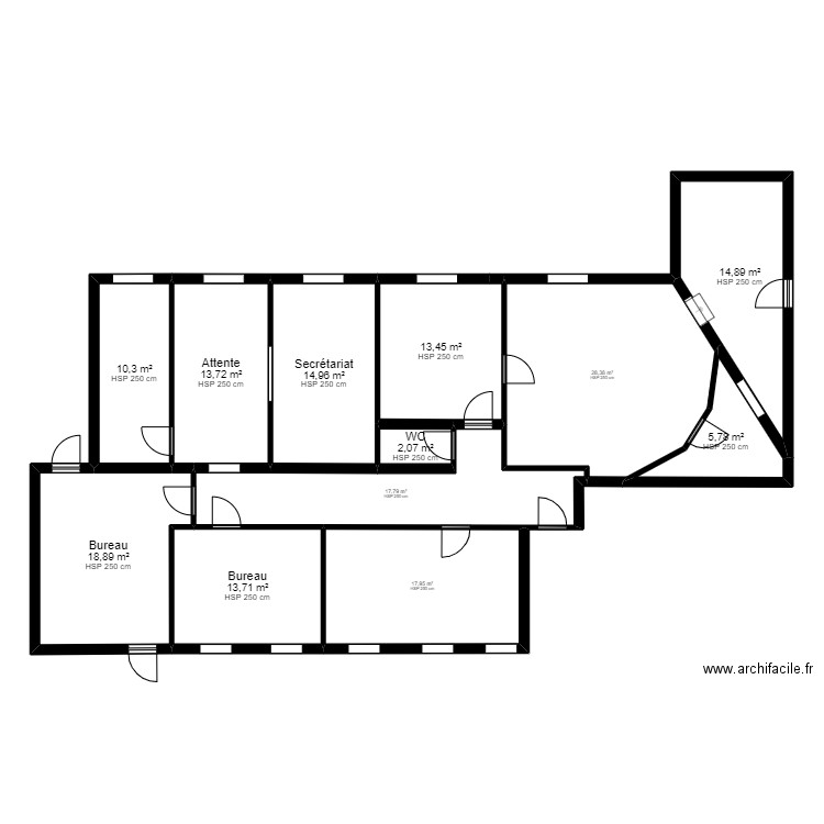 95 SARCELLES 106 Brossolette EXISTANT V ArL 030822. Plan de 12 pièces et 172 m2