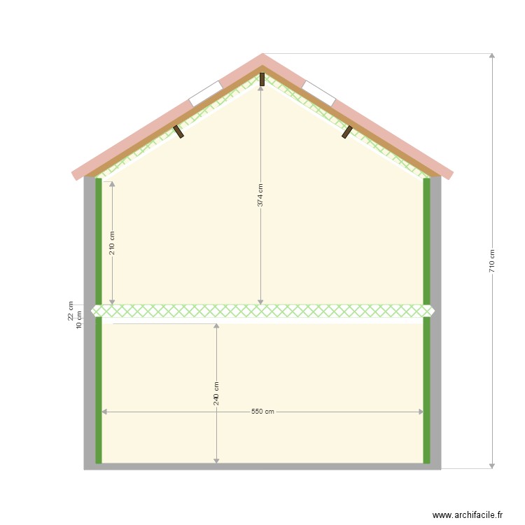 MILLET PLAN COUPE. Plan de 0 pièce et 0 m2