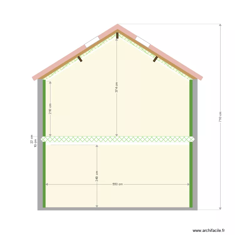 MILLET PLAN COUPE. Plan de 