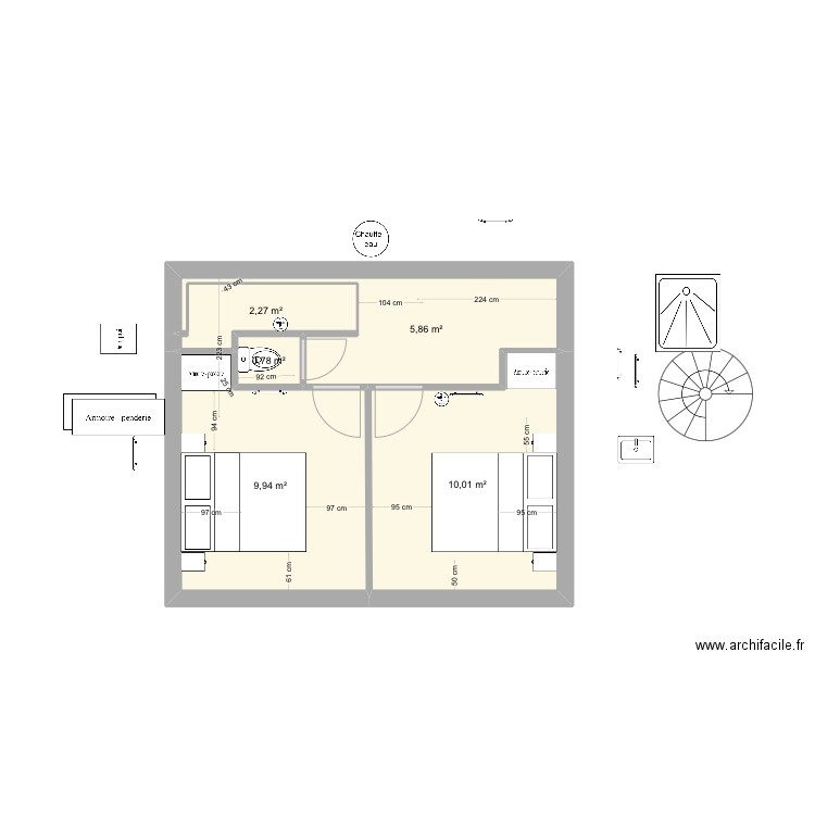 ROT V2. Plan de 6 pièces et 59 m2