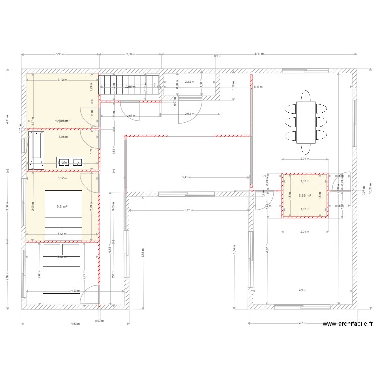 constant / ducroux. Plan de 3 pièces et 25 m2