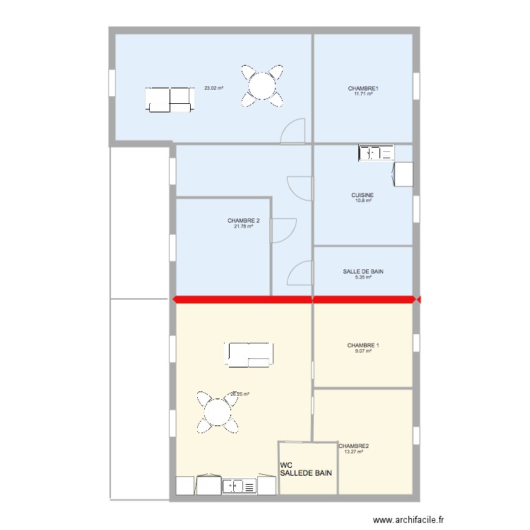 ambages. Plan de 0 pièce et 0 m2