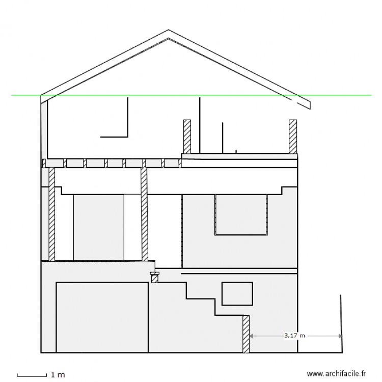 Façade jardin B. Plan de 0 pièce et 0 m2