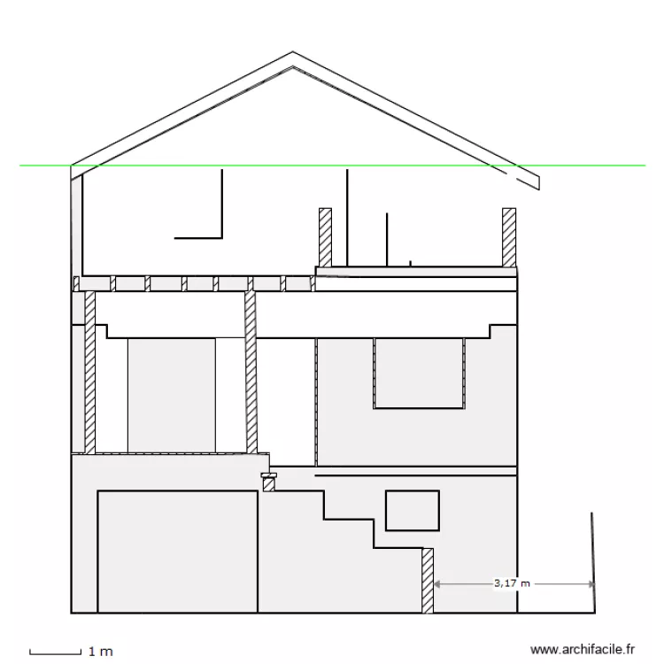 Fa&ccedil;ade jardin B. Plan de 