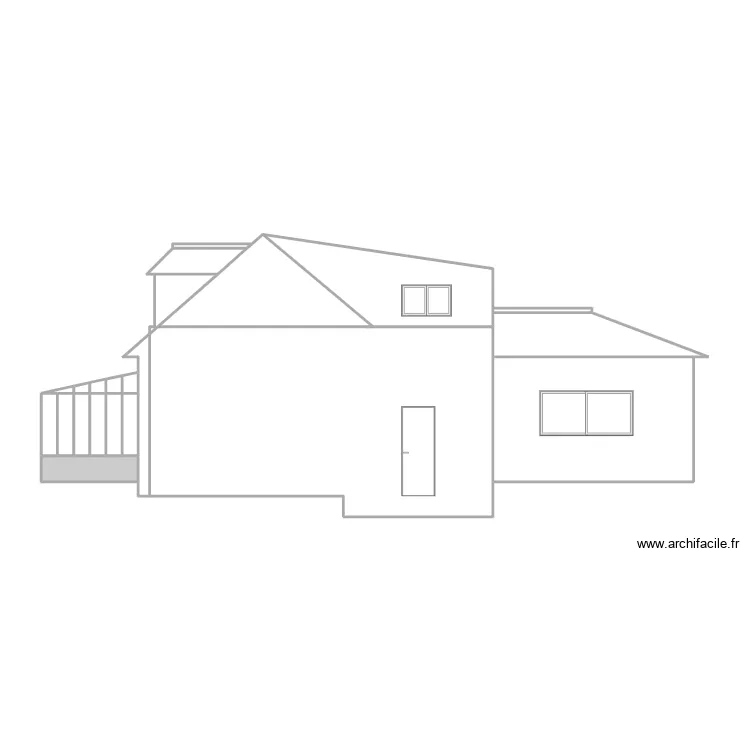 Véranda Projet Façade Est Maison La Croixille. Plan de Véranda Projet Façade Est Maison La Croixille. Plan de