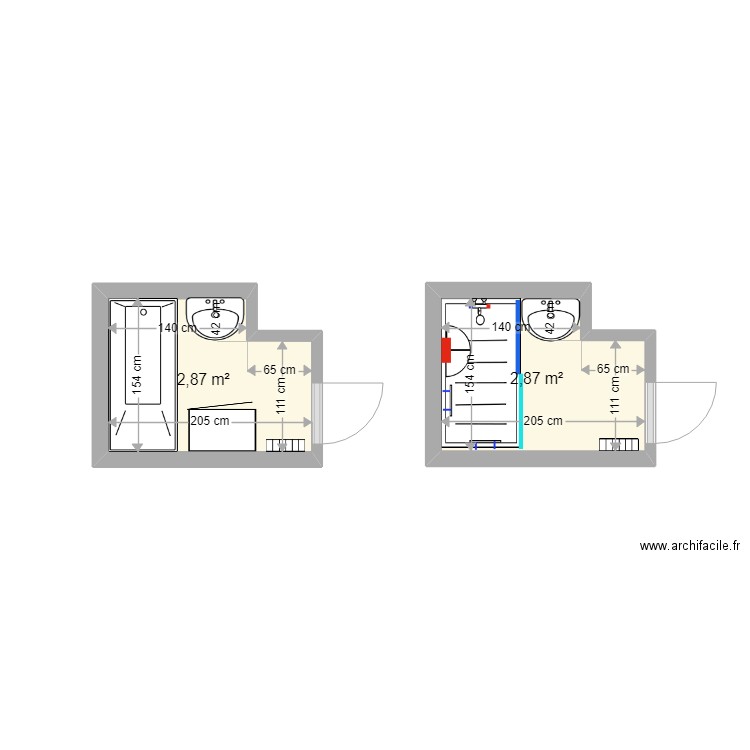 fayolle kruk toit forezien . Plan de 2 pièces et 6 m2