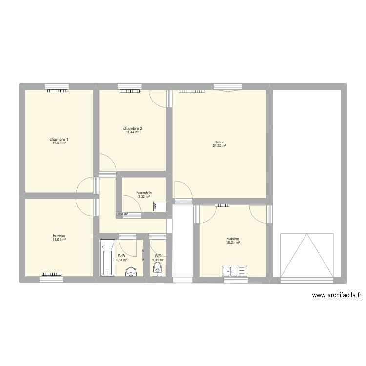 plan initial 01. Plan de 0 pièce et 0 m2