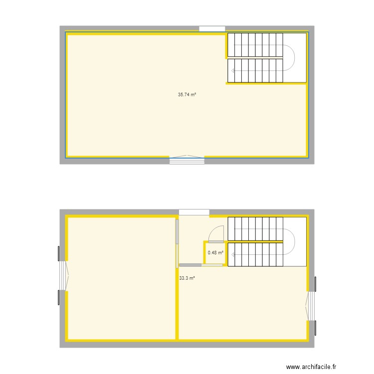 plan extension avec cloisons. Plan de 0 pièce et 0 m2