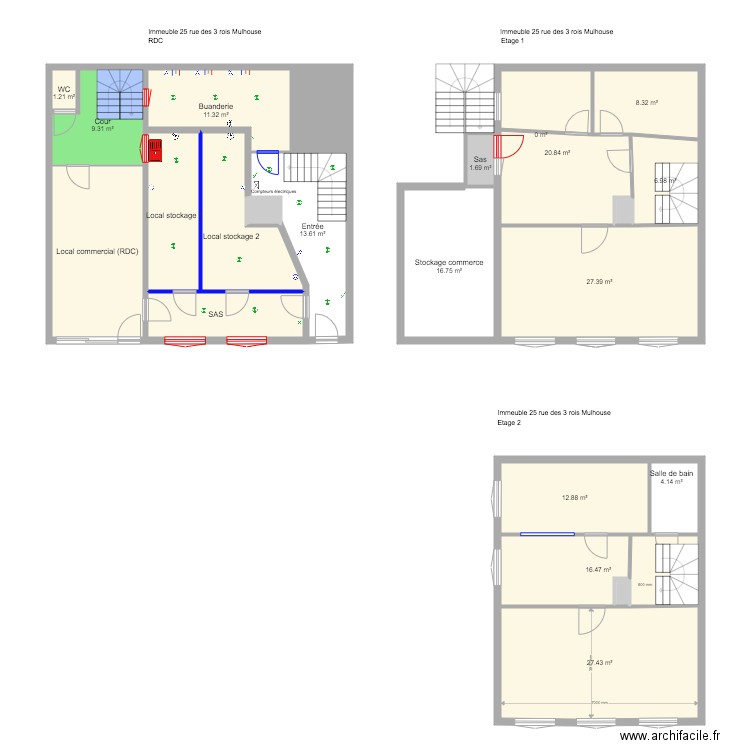 IDR avant travaux. Plan de 0 pièce et 0 m2