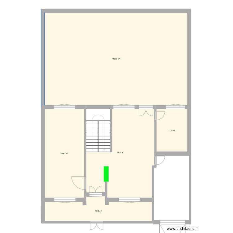 Zabana. Plan de 5 pièces et 228 m2