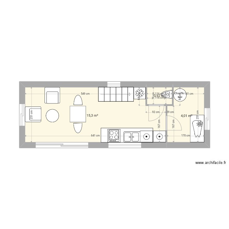 Cabane ch bb sous parents5 bas top. Plan de 8 pièces et 41 m2