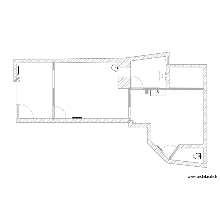 Bulle d'éveil plan aménagement. Plan de 4 pièces et 35 m2