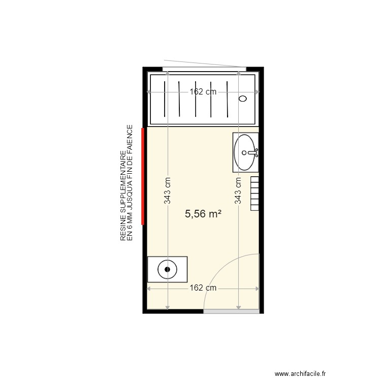 JOURDAIN CLAIRE . Plan de 1 pièce et 6 m2