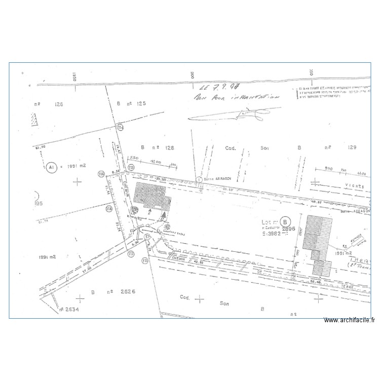 implantation maison gareoult  sur terrain. Plan de 0 pièce et 0 m2