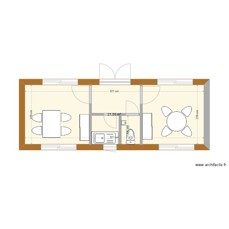 Vente Trefles 2. Plan de 1 pièce et 22 m2