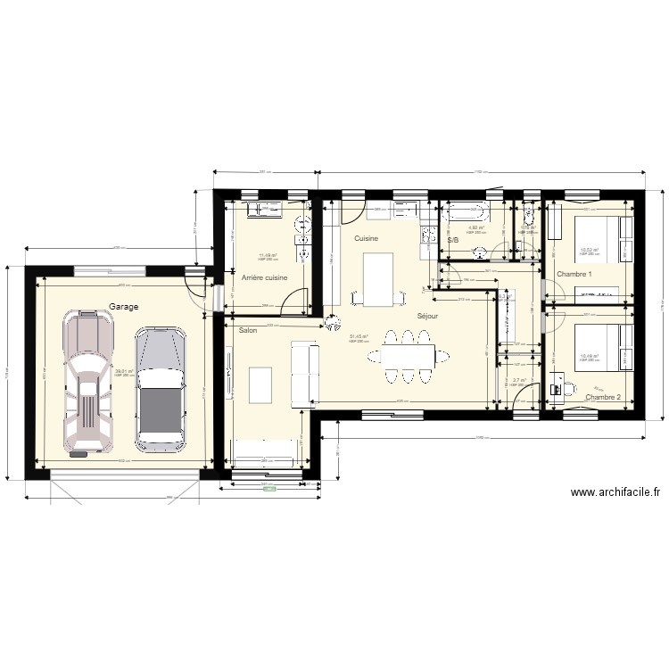 PLAN RDC PLEIN PIED  GARAGE 03 10 2021. Plan de 0 pièce et 0 m2