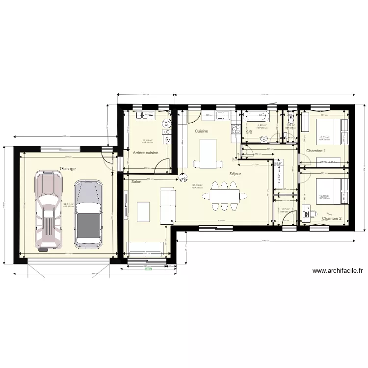 PLAN RDC PLEIN PIED  GARAGE 03 10 2021. Plan de 