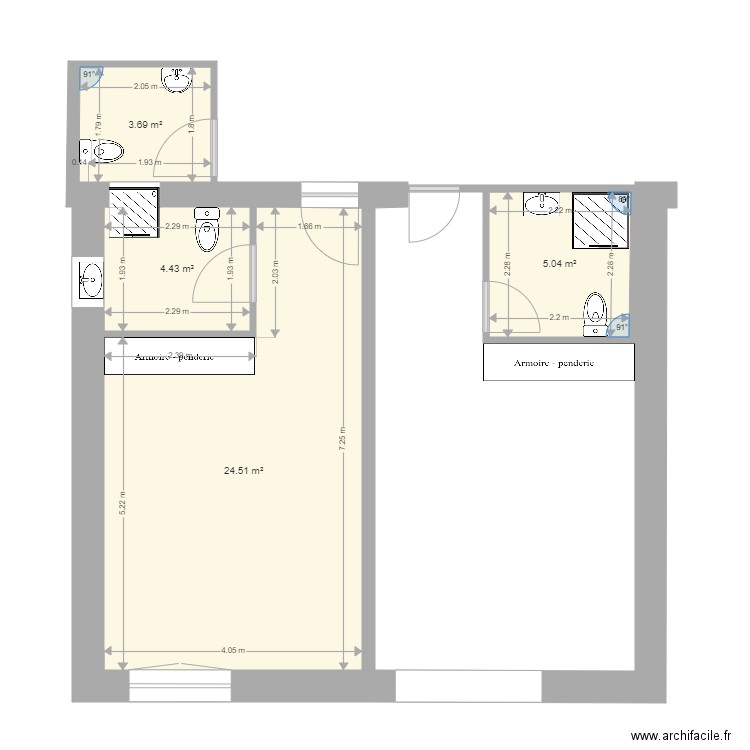 RDC modif chambre 1. Plan de 0 pièce et 0 m2