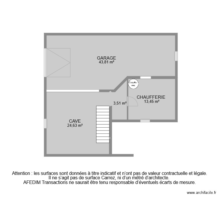 BI 8190 SOUS SOL . Plan de 5 pièces et 87 m2