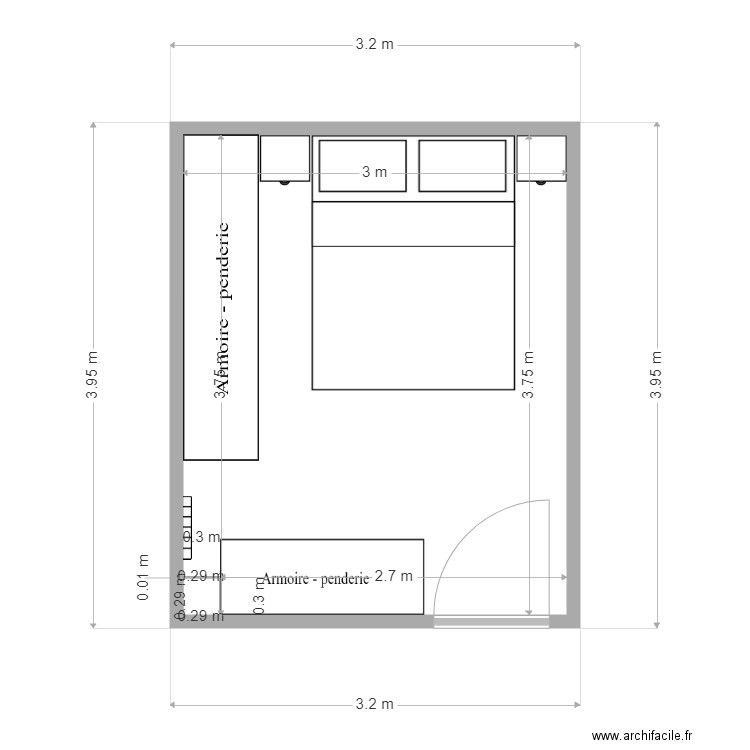 Chambre parents. Plan de 0 pièce et 0 m2