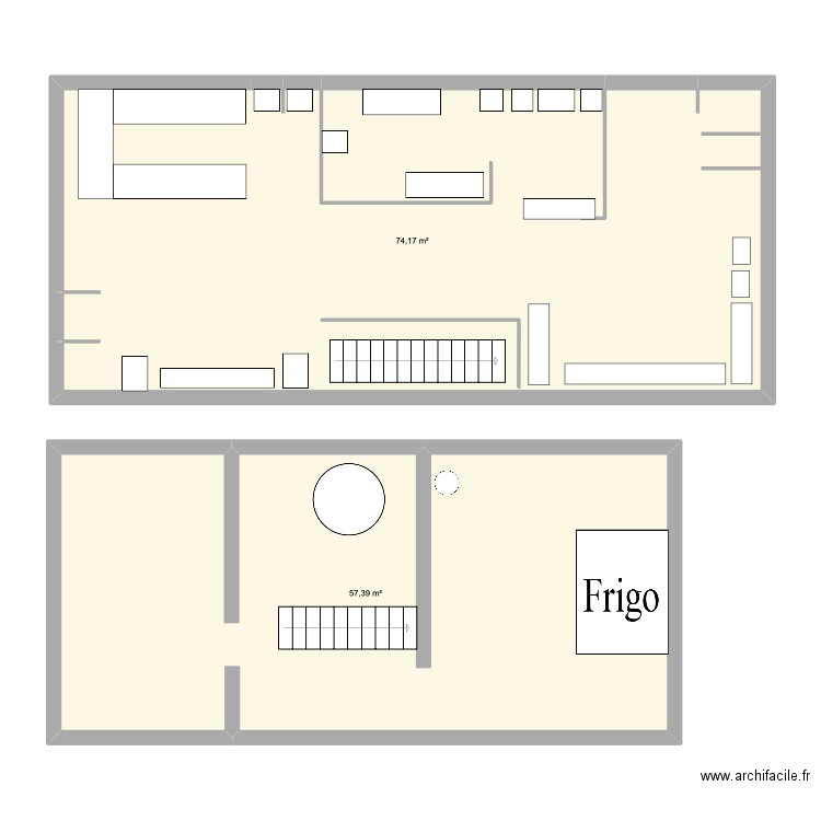 YELED. Plan de 2 pièces et 132 m2