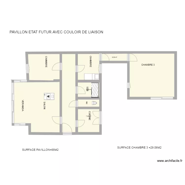 MAISON MODIFIE AVEC COULOIR 1. Plan de MAISON MODIFIE AVEC COULOIR 1. Plan de